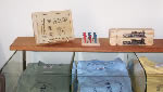 T-shirts in display case