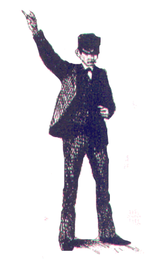 Drawing of a railroad conductor